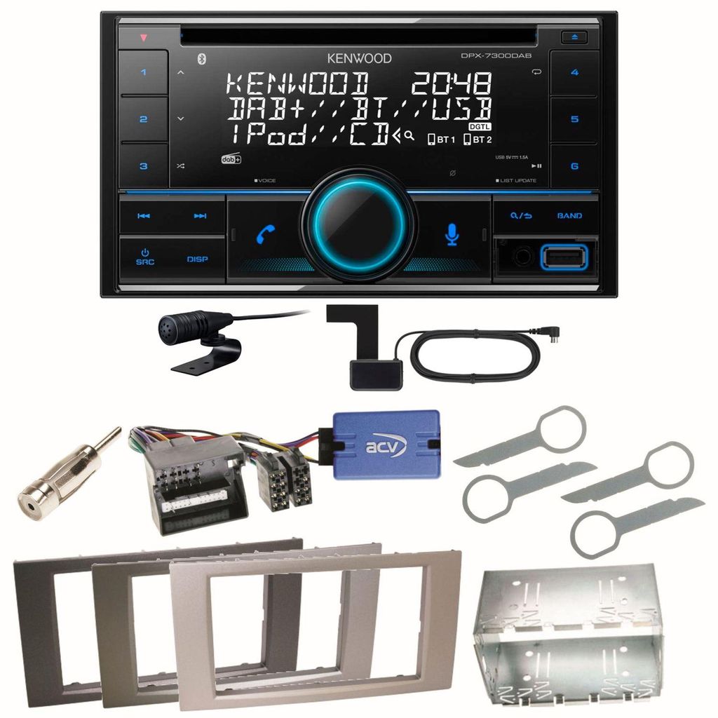 Kenwood DPX-7300DAB Bluetooth DAB Einbauset für Ford Kuga Produktbild 