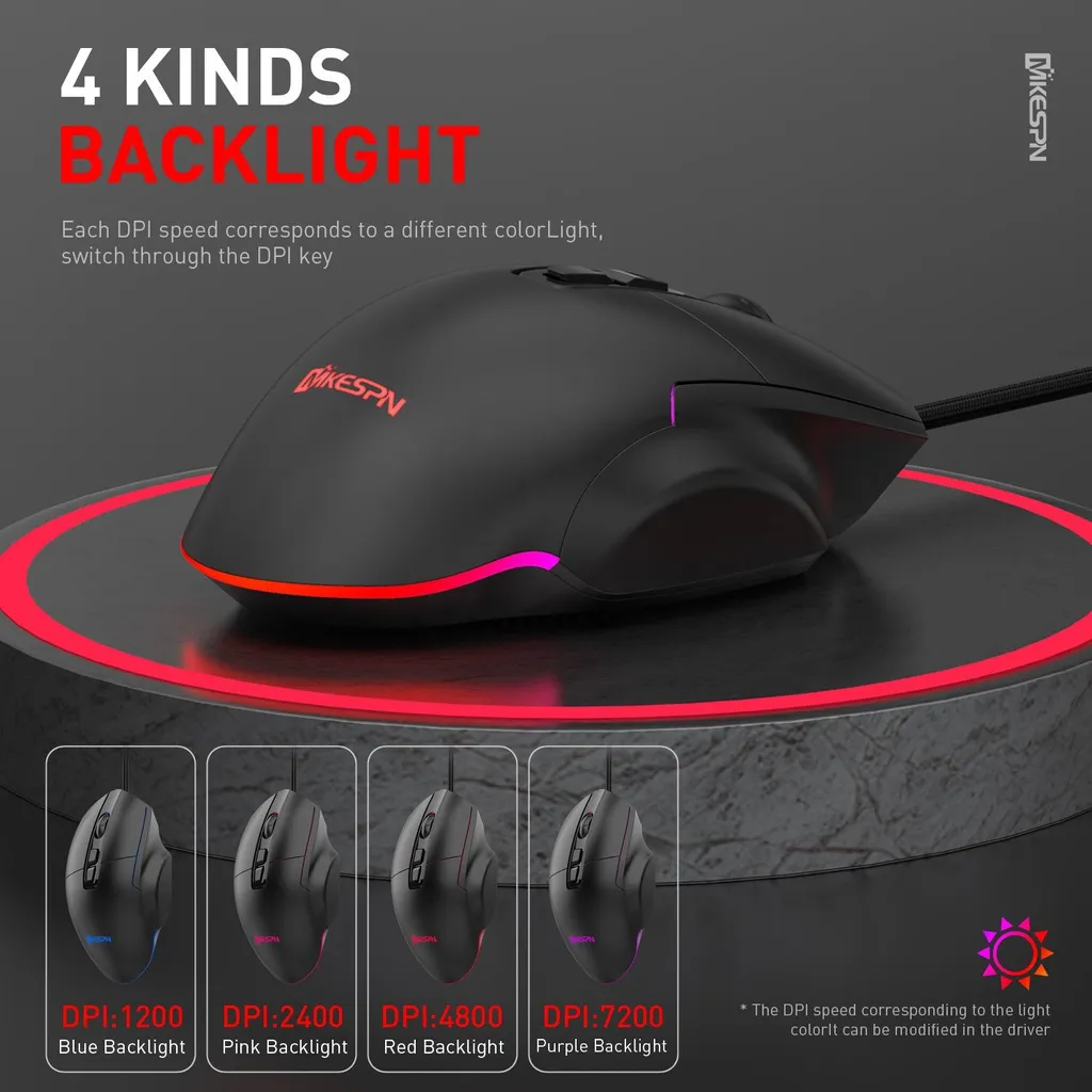 Mouse PC Gaming RGB INF: Precisione 7 Tasti e Design Ergonomico - 4