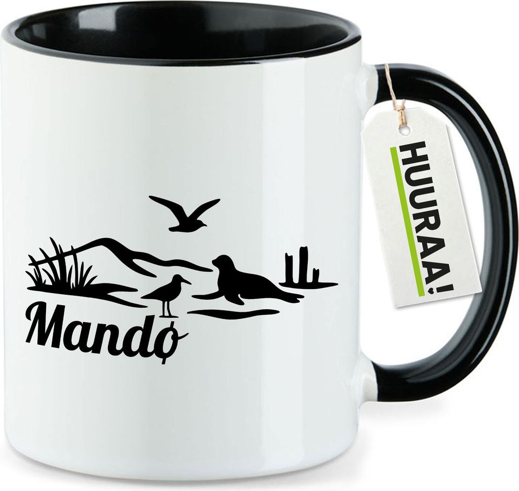 Huuraa Kaffeetasse Mandø Dänemark 330ml Schwarz Keramik Kaffeebecher Geschenkidee