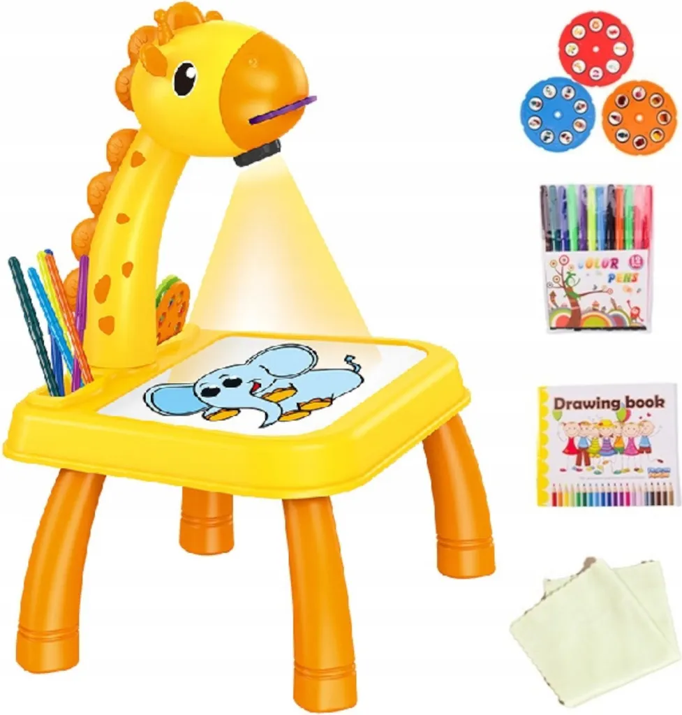 Proiettore Disegno Giraffa 2021-6 Giallo con Musica per Bambini