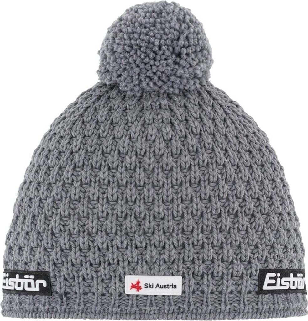 Eisbär Trail Pompon MÜ SKA Bommelmütze Damen und Herren, Farbe:Grau