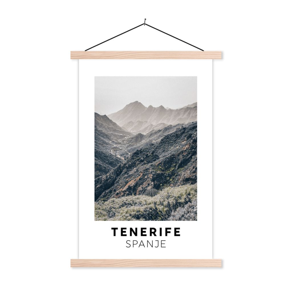 MuchoWow Textilposter Teneriffa - Spanien - Berge 60x90 cm mit holzfarbenen Rahmen - Textil