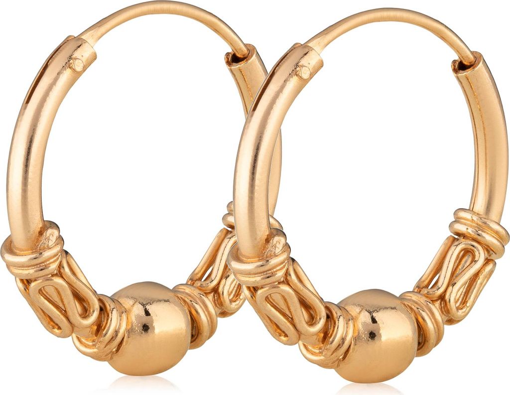 Paar Ohrringe Keltische Creole Gothic Celtic Bali Creolen Vergoldet 16mm 5080