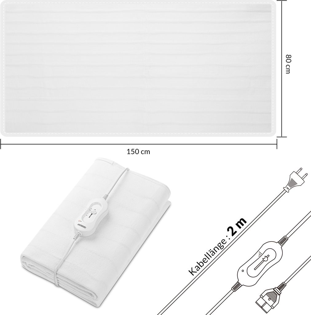 Vyhřívaná televizní deka 150 x 80 cm | bílá Obrázek produktu 9