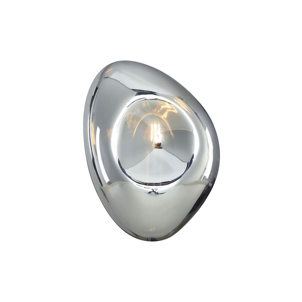 Wandleuchte Metall Glas E14 27,5 cm hoch Chrom glänzend Produktbild 