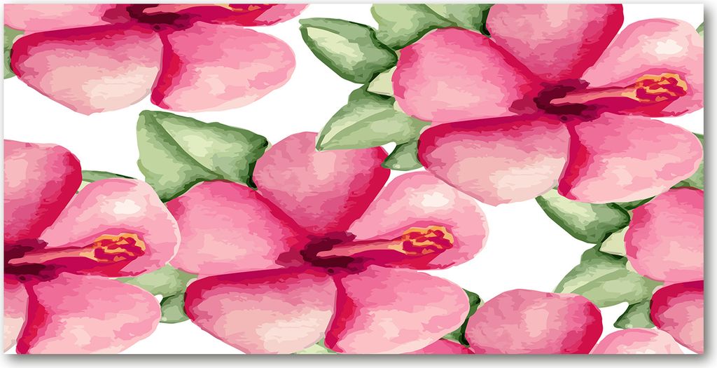 Tulup Glas-Bild - 100x50 -Wandkunst - Wandbild hinter gehärtetem Sicherheitsglas - Blumen & Pflanzen - Tropische Blumen - Rosa