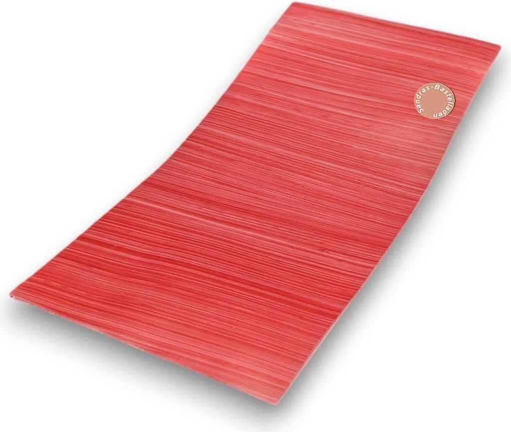 Sandras-Bastelladen - Handbemalt Schraffur - Kerzen Verzierwachsplatte - 200 x 100 x 0,5mm Hellrot