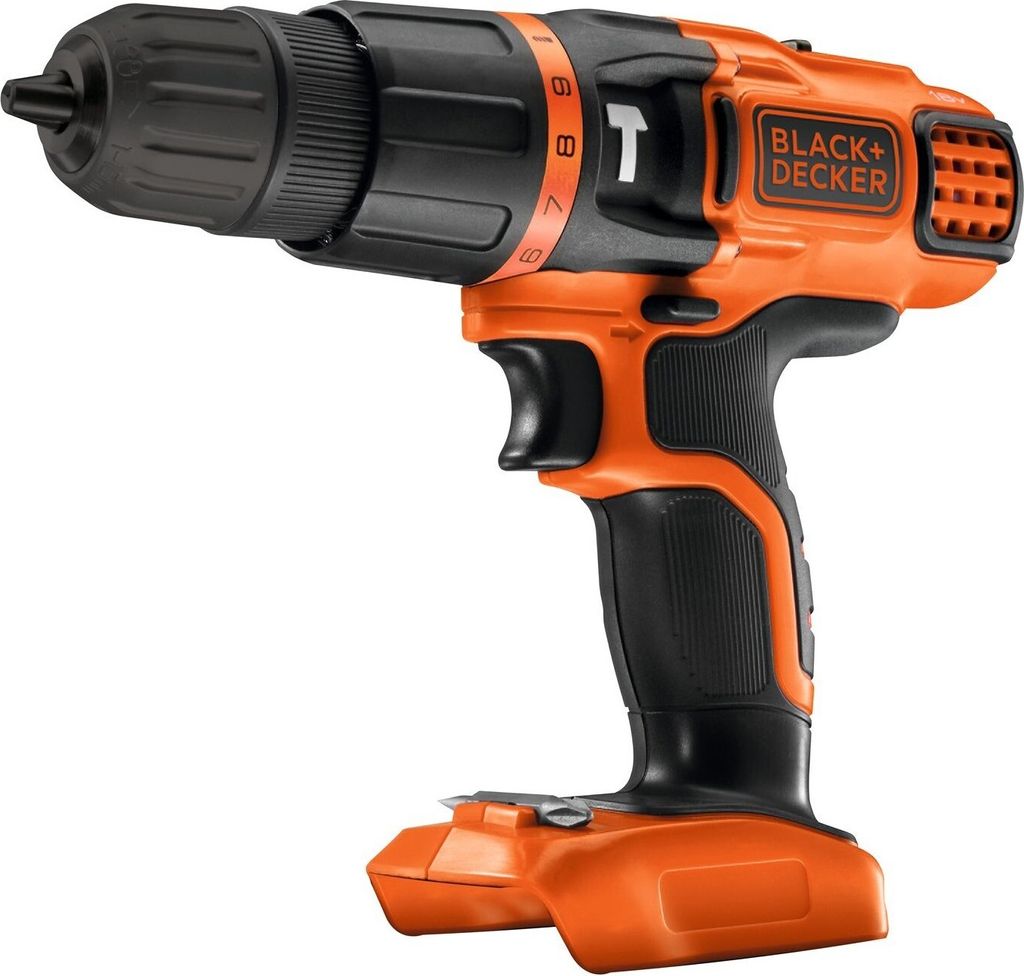A cordless drill is shown against a white background.