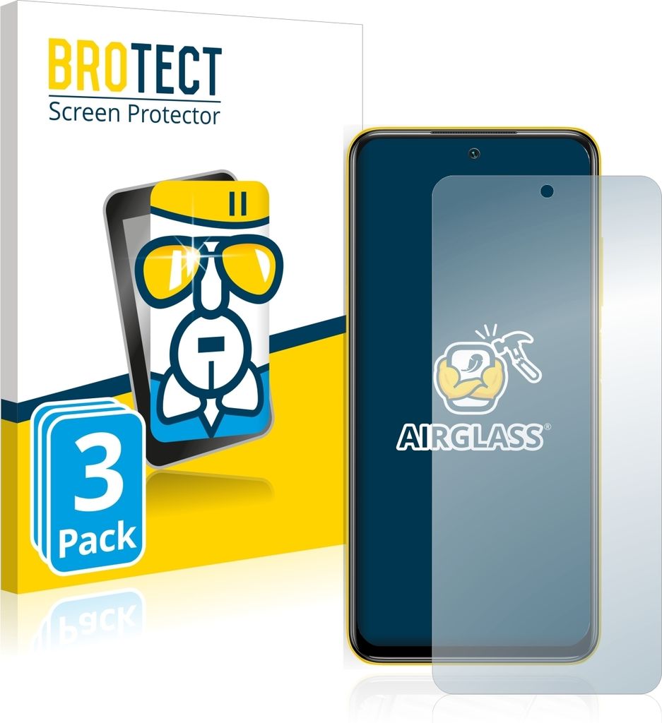 3x BROTECT Schutzglas für Xiaomi Poco M3 Pro 5G Schutzfolie Panzer Folie Glas Display Schutz klar