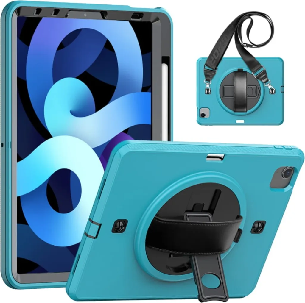 Custodia iPad Pro 11 Blindata Blu con Impugnatura Rotante | Ultra Resistente