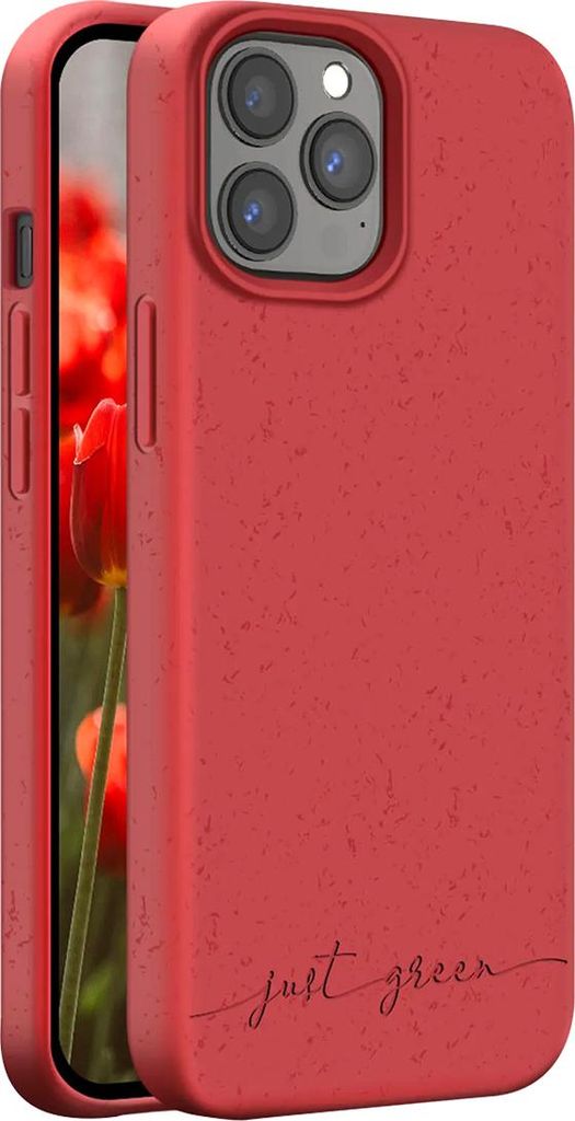 JUST GREEN, Natura Soft TPU Schutzhülle für iPhone 13 Pro Max, Rot