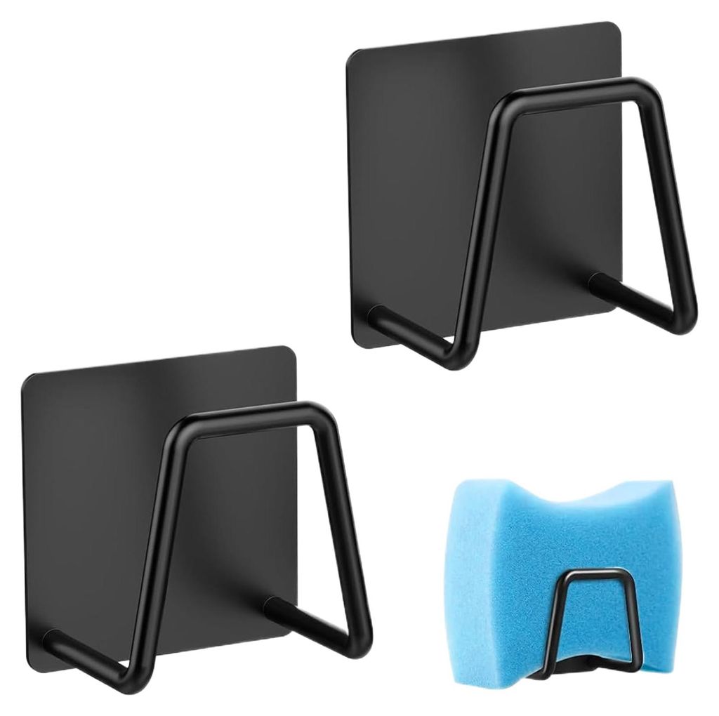 Selbstklebender Küchenschwammhalter, Spülbeckenzubehör, selbstklebender Haken, 2 Stück