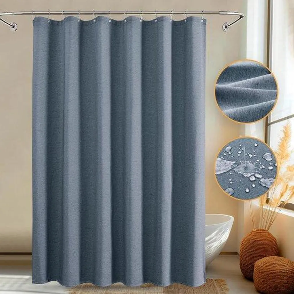 Rideau de douche tissu ultra-doux 183 cm avec traitement déperlant