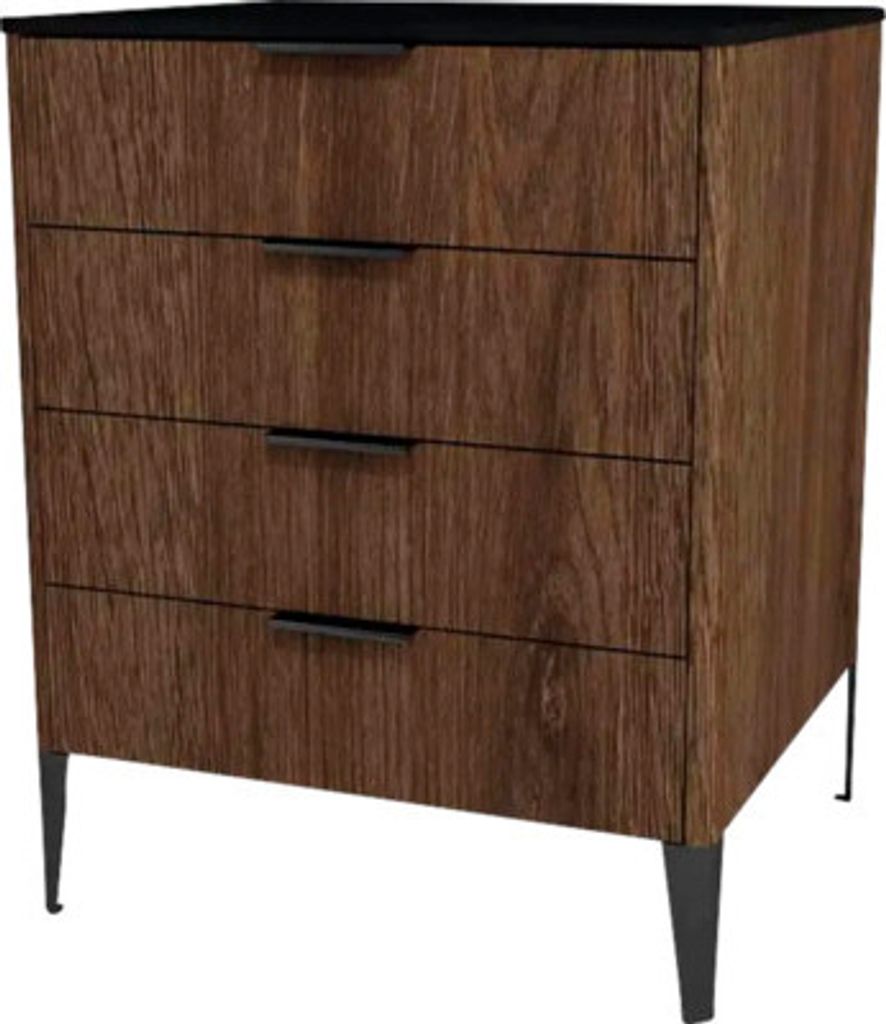 Kommode mit 4 Schubladen Devo Lotos 76x60x53 cm bronze expressive oak/schwarz