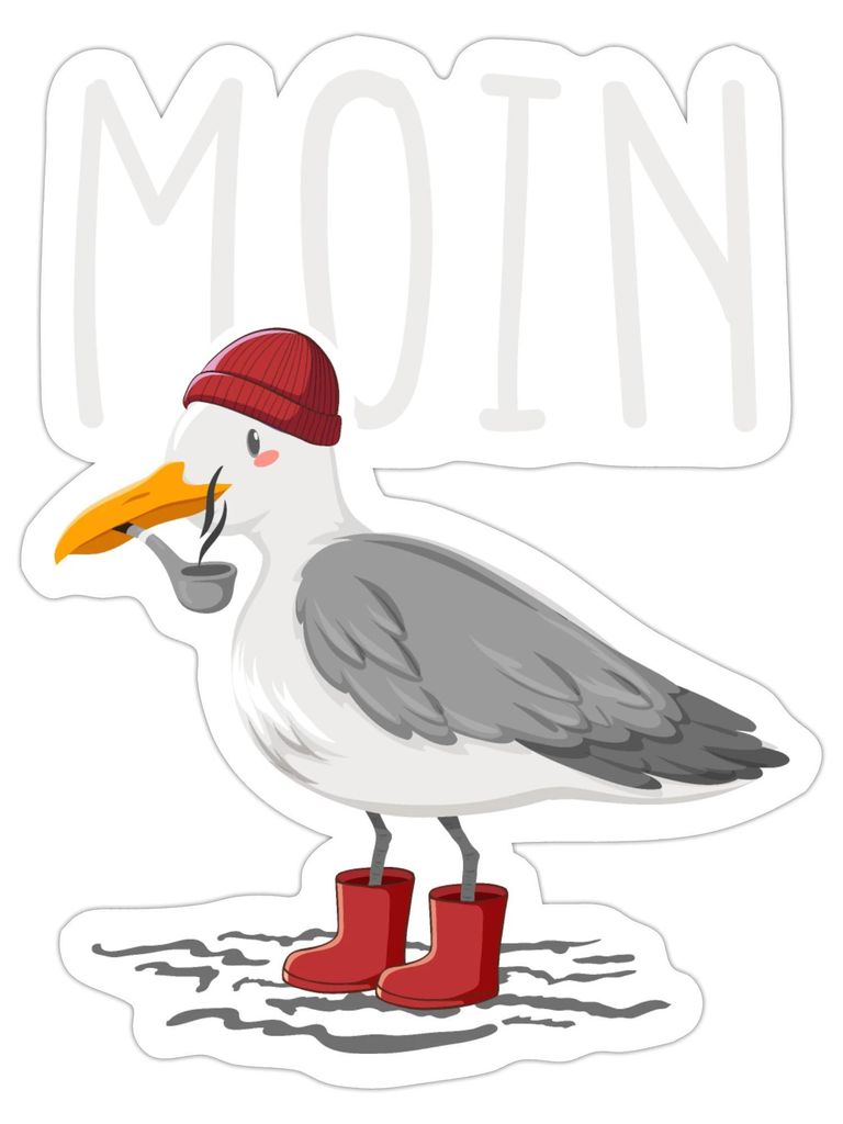 Spreadshirt Moin Möwe Seemann Seemöwe Urlaub Geschenk Produktbild 