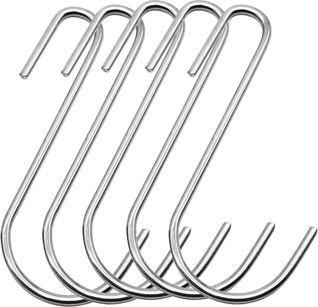 Stück Gardinenhaken in S-Form, hohe Tragkraft, robust, rostfrei, rutschfest, Edelstahl, Glockenspiel, Vogelhäuschen, Laterne, Blumentopfhalter