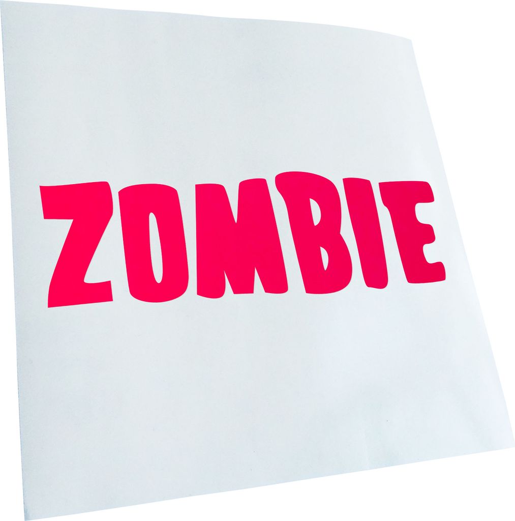 Kiwistar - Autoaufkleber - neonpink - 60 x 18 cm - Zombie Wort - Heckscheibenaufkleber - Aufkleber für Auto Kfz Fahrrad, LKW, Truck Mofa
