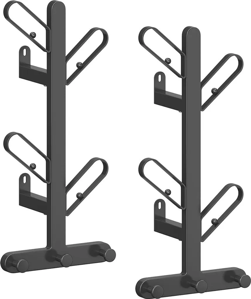 Patère murale design noir profond, lot de 2 supports pour vestes et sacs