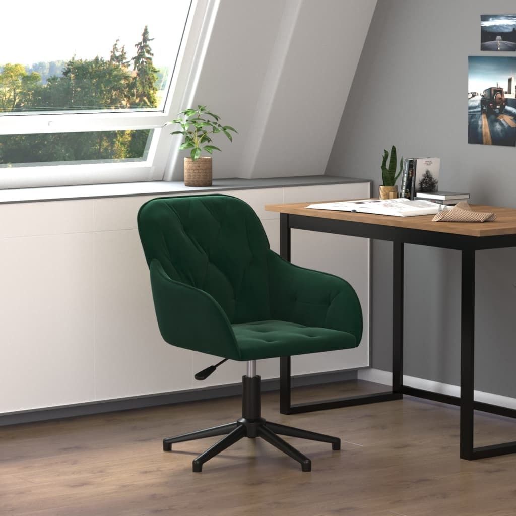 vidaXL Bürostuhl Drehbar Dunkelgrün Samt Produktbild 