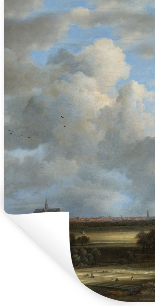 MuchoWow Wandtattoo Wandsticker Wandaufkleber Ansicht von Haarlem mit Tribüne - Gemälde von Jacob van Ruisdael 20x40 cm Selbstklebend und Repos...