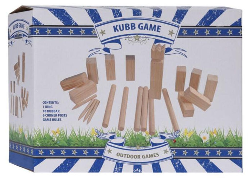 Kubb Spiel großHolz Outdoor Spiel für Kinder und Erwachsene
