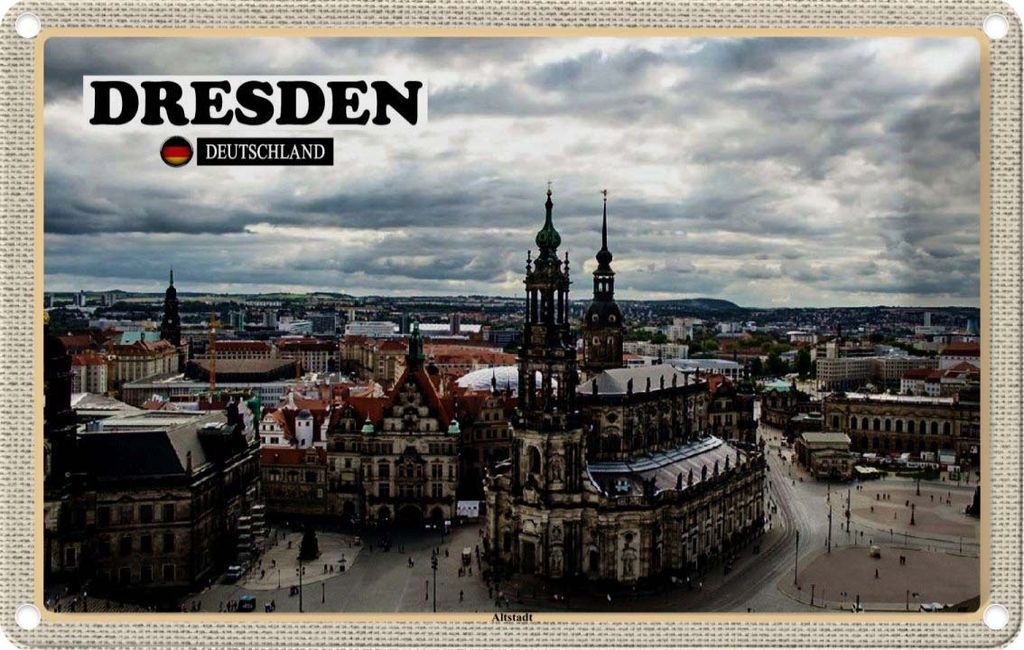 vianmo Blechschild 20x30 cm Dresden Deutschland Altstadt Bildmotiv Reisemotiv Abenteuer Reisen Urlaub