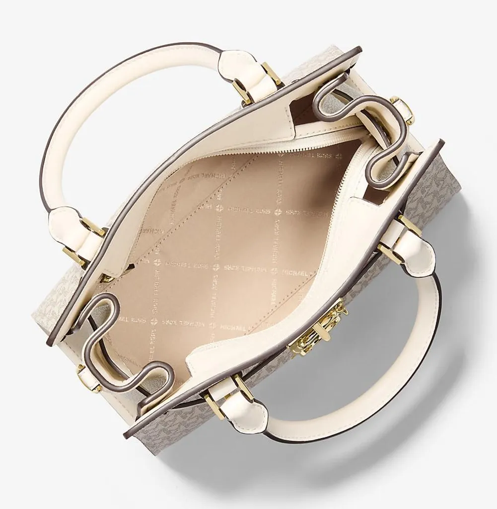 Sac à main Michael Kors Hamilton Small Crème Multi en cuir structuré