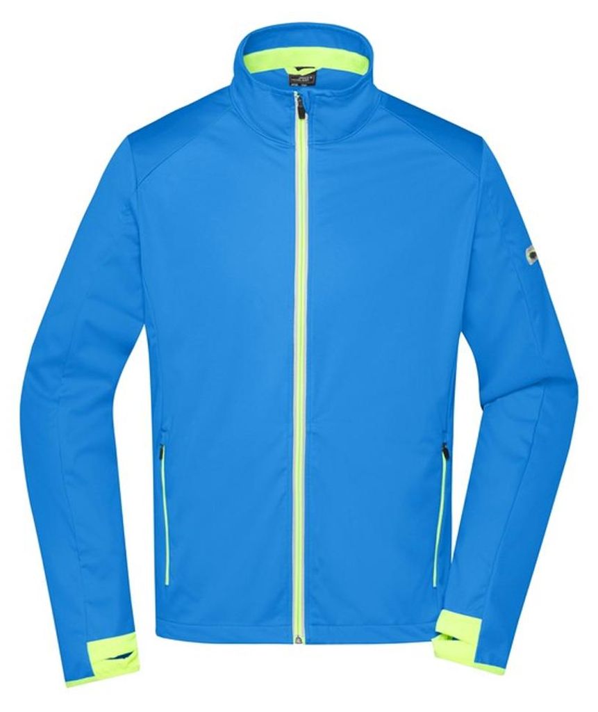 James and Nicholson - Softshelljacke für Herren, Sport LT3174 (M) (Leuchtendes Blau/Leuchtend Gelb)