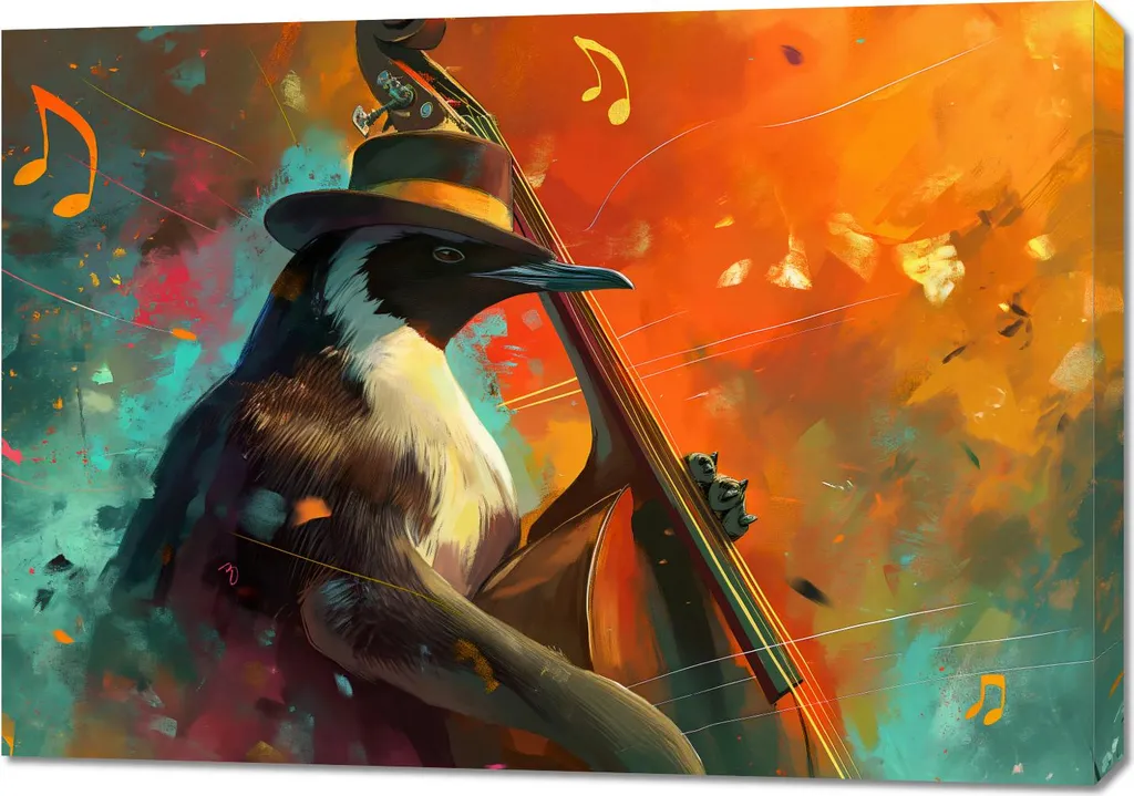 Image Pingouin Mélodieux 100 x 70 cm - Idéal pour Salon ou Chambre