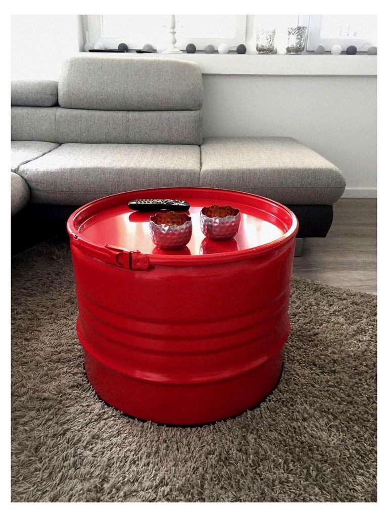 Fassmöbel Tisch Couchtisch Beistelltisch mehrere Farben 45 cm hoch ø 57 cm Durchmesser