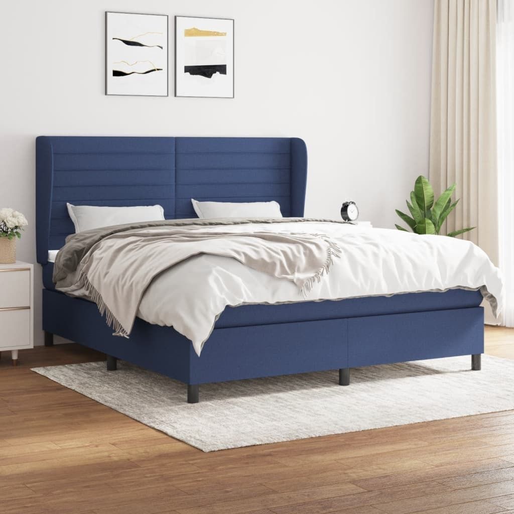 Maison Exclusive - Boxspringbett mit Matratze Blau 160x200 cm Stoff