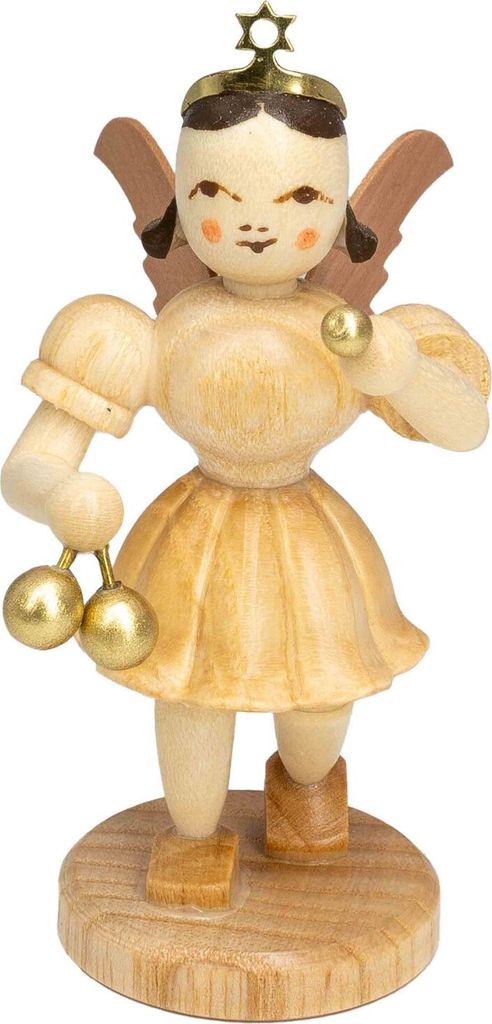 Kurzrockengel mit Weihnachtskugeln, natur (6,6cm) von Blank Kunsthandwerk