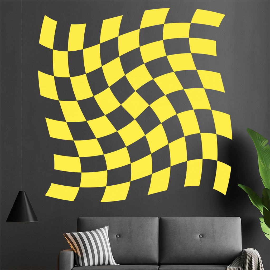 Karo verdreht Wandtattoo in 6 Größen - Wandaufkleber Wall Sticker - Dekoration, Küche, Wohnzimmer, Schlafzimmer, Badezimmer