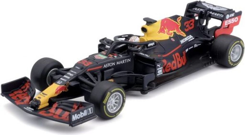 Bburago Red Bull RB16 #33 Max Verstappen Modellauto im Deluxe-Koffer mit Fahrer und Helm - Gewinner Abu Dhabi 2020 - Maßstab 1:43