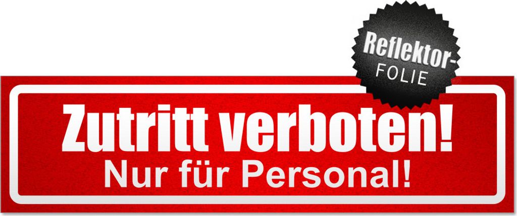 Zutritt verboten nur Personal invertiert Magnetschild Schild magnetisch