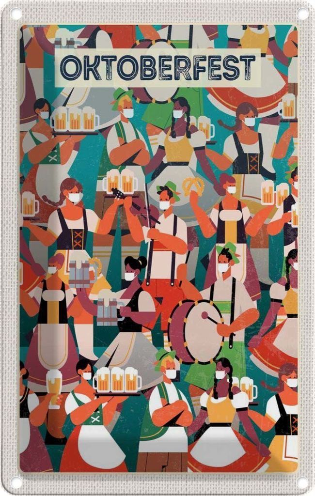 vianmo Blechschild 30x20 cm München Bier Trommel Feiern Party