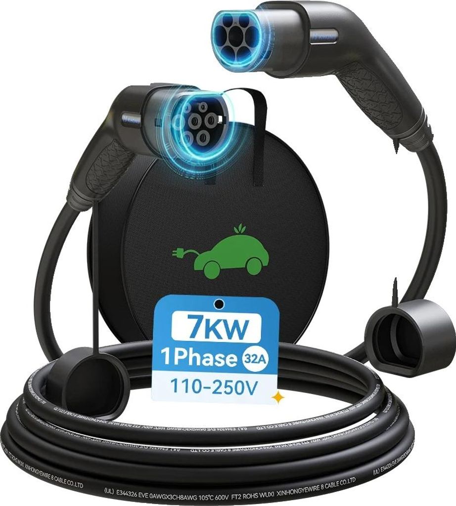 EV-Ladekabel, Typ 2 IEC62196-2, 7KW 32A, IP65, 7KW 32A 1Phase