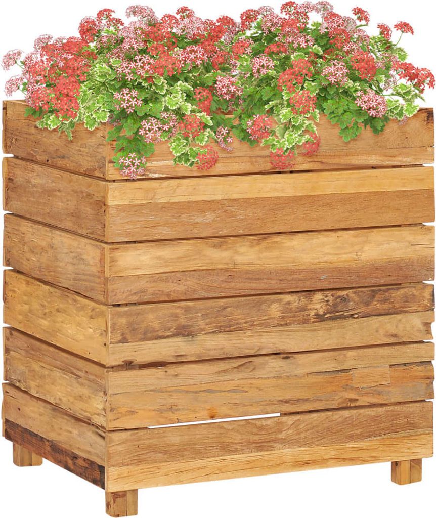 "2026 Promotion" Hochbeet - Pflanzkasten - 50x40x55 cm - Teak Altholz und Stahl - Beete CC26590