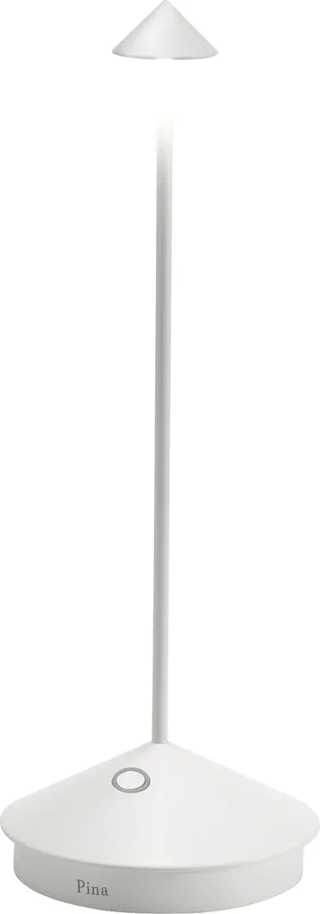 Lampada a led da tavolo Pina Pro Bianca ricaricabile e dimmerabile senza fili Zafferano