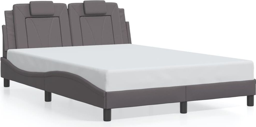 Maison Exclusive - Bettgestell "Viana" mit LED ohne Matratze Grau 140x200 cm