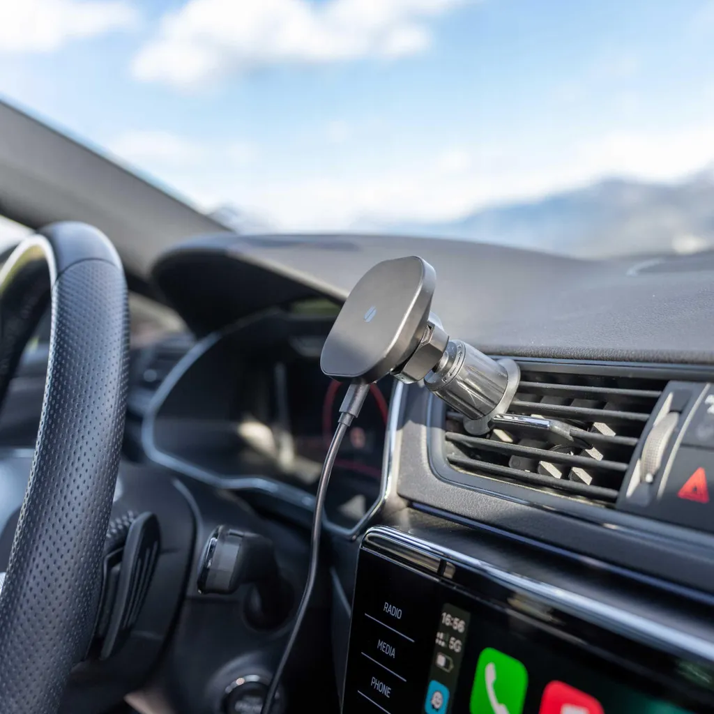 Chargeur induction voiture pour Magsafe et support grille aération