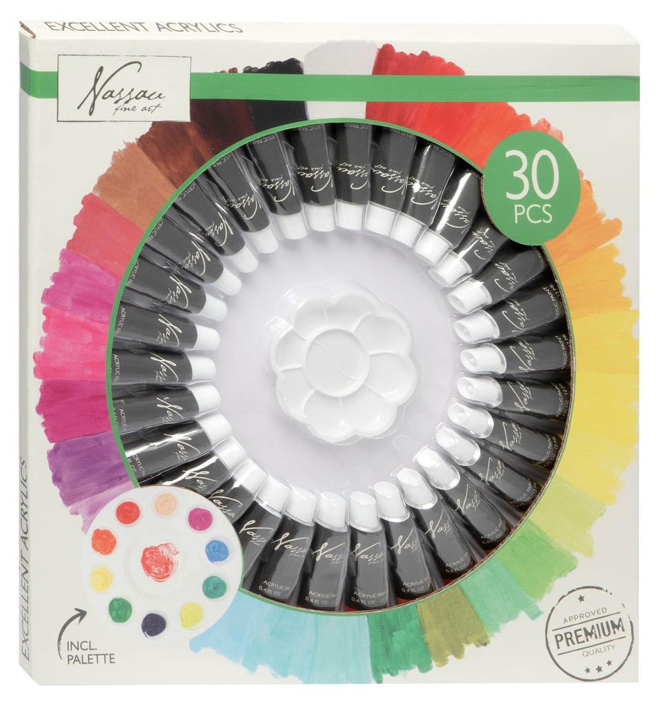 Nassau Acrylfarben-Set, 30 x 12 ml