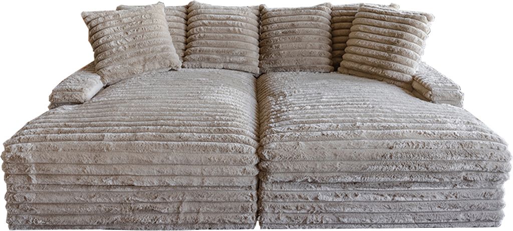 KAWOLA Big Sofa CADY Megacord taupe