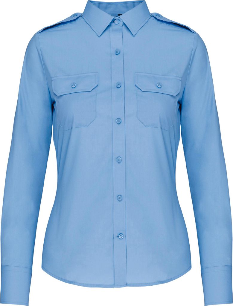 Kariban Langarm-Pilotenhemd für Damen