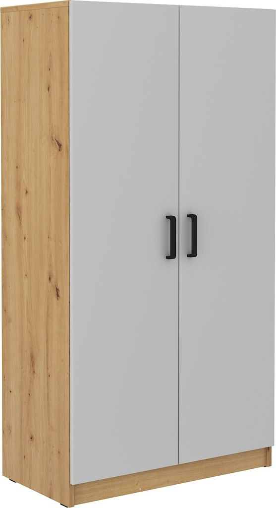 Masseno Drehtürenschrank MALTESA 80 cm Kleiderschrank Schlafzimmer Schrank 2-türig Eiche Artisan