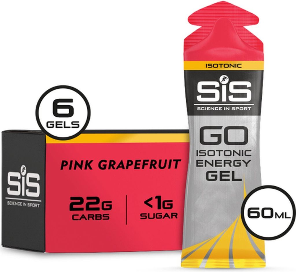 Science in Sport - SIS Go Energy + Electrolyte - Sportgel - Energiegel - Isotonisches Sportgel - Grapefruit geschmack - 6 x 60 ml