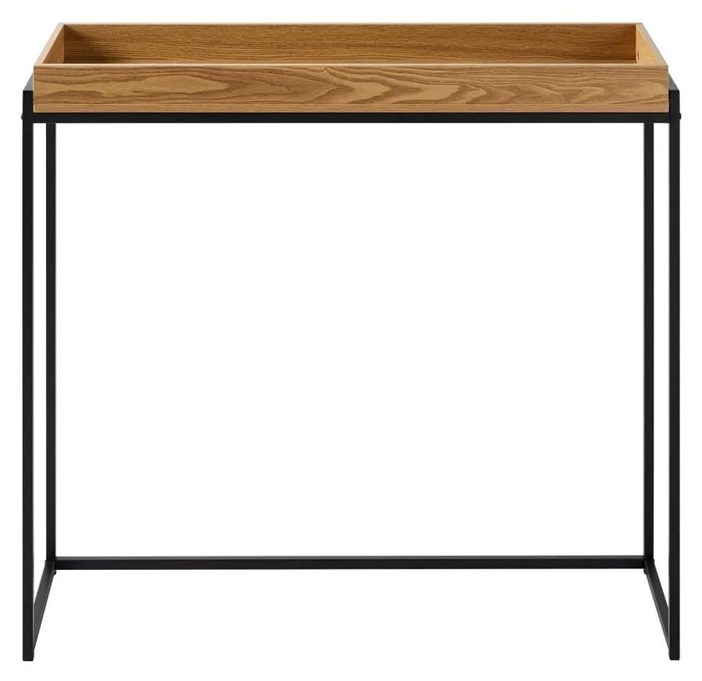 Console Longueur 100 cm avec Plateau Anti-Chute et Pieds en Acier Noir