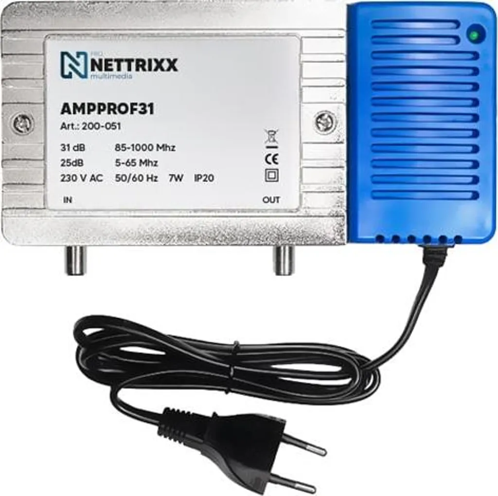 Amplificateur coaxial professionnel 31 dB NETTRIXX haute performance
