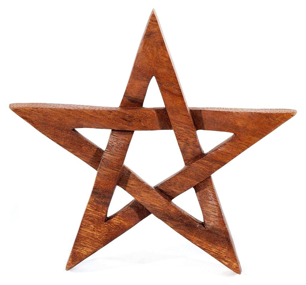 Pentagramm Wanddekoration DRUIDA 17 cm aus Holz