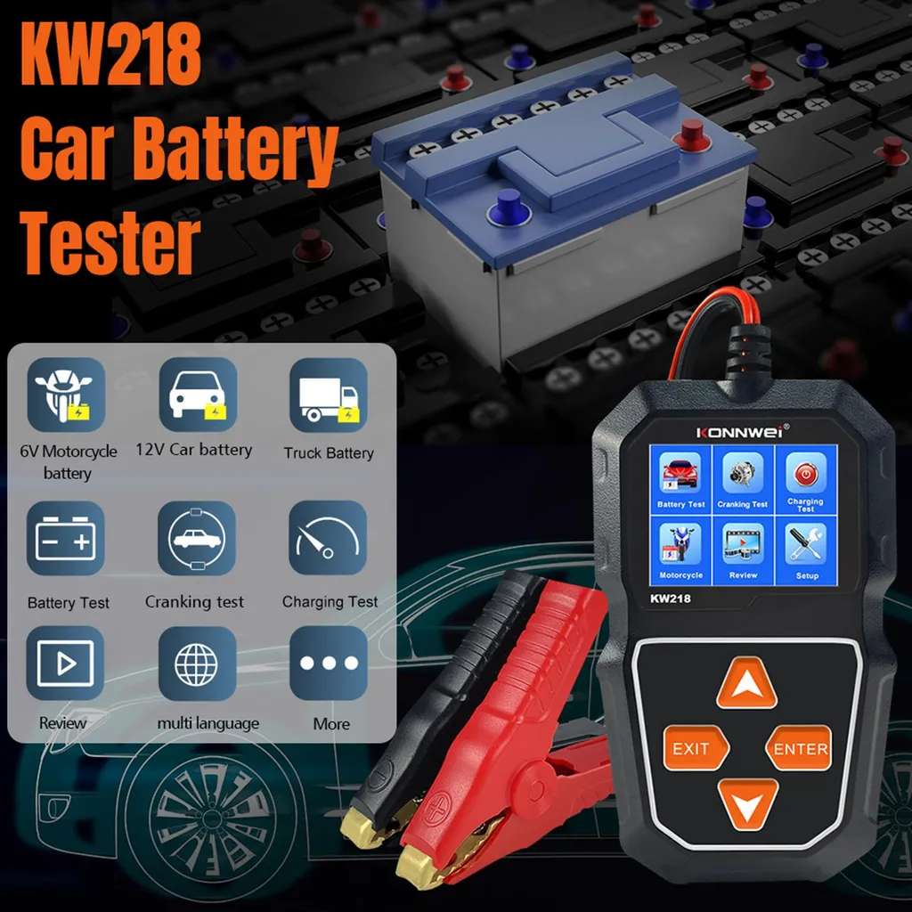 Analyseur de Batterie Auto et Camion 12V KW218 pour Test de Démarrage
